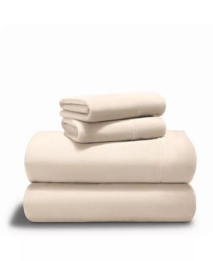 

Комплект простыней King из микроплюша из флиса Bare Home, бежевый