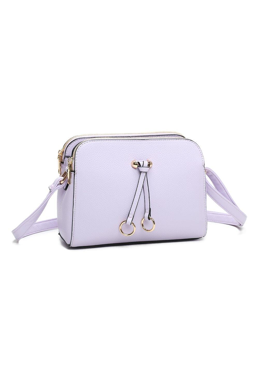 

Сумка через плечо Yubiwa Twin Rings Charm с тремя отделениями из искусственной кожи Fontanella Fashion, фиолетовый