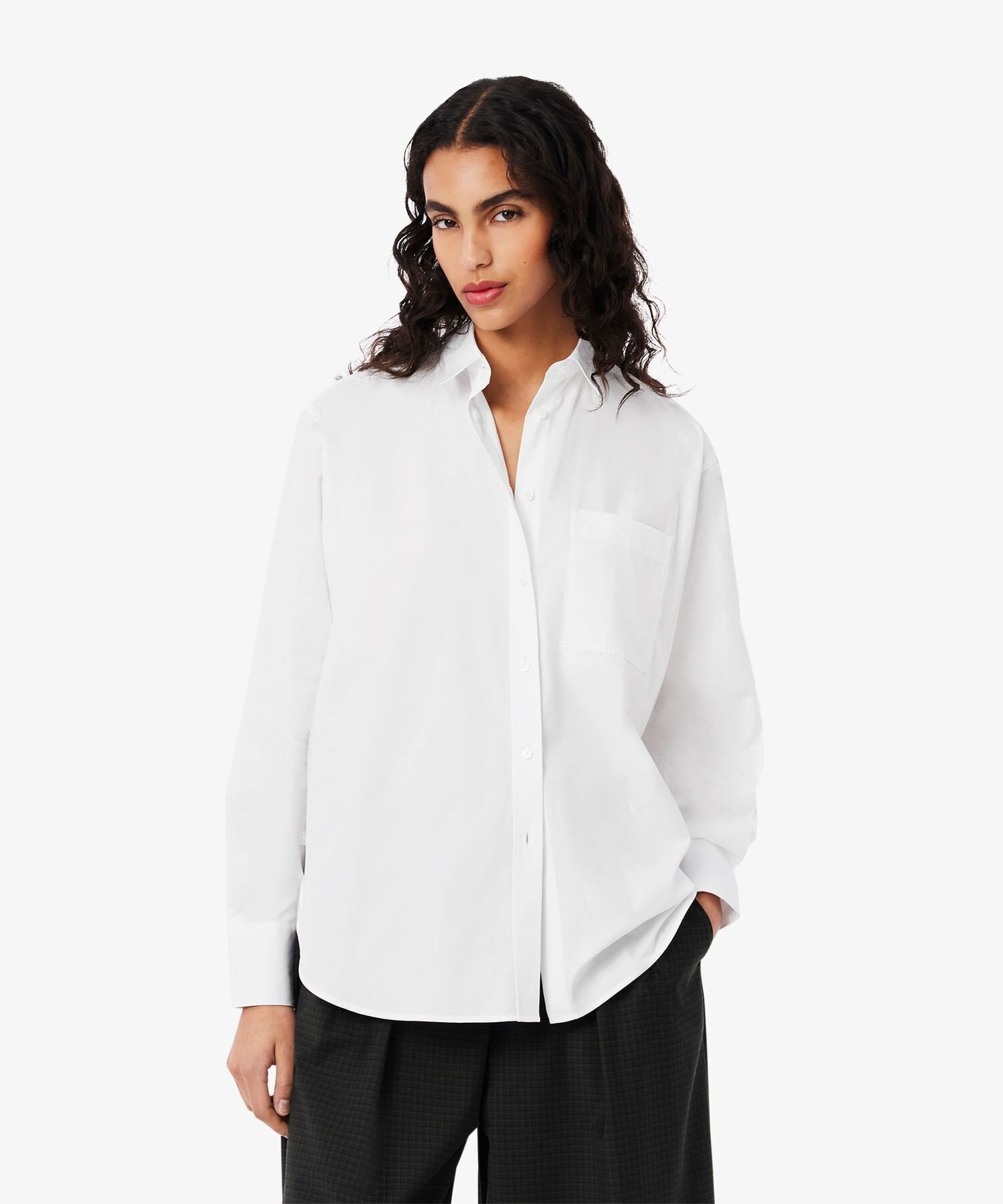 Рубашка LACOSTE полосатая из хлопка, White