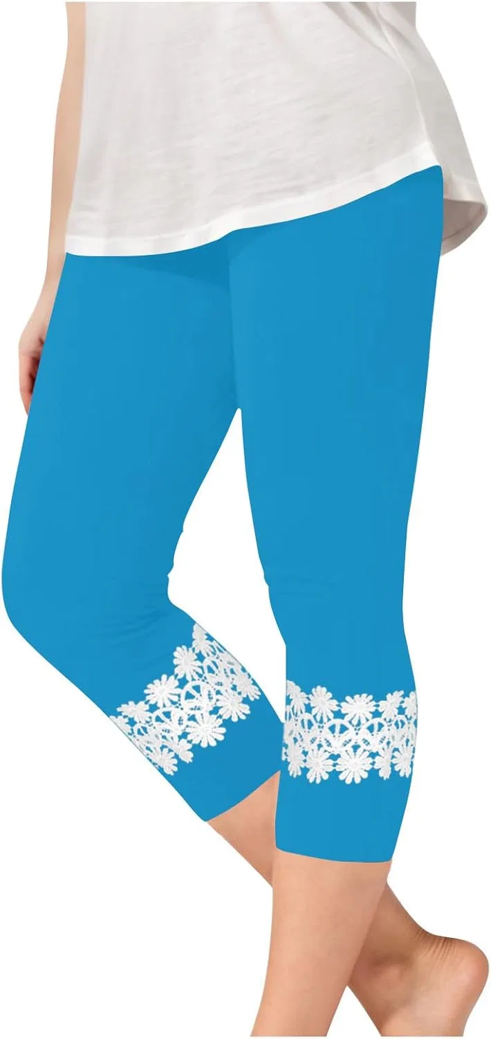 Леггинсы детские с кружевной отделкой, Generic, Blue