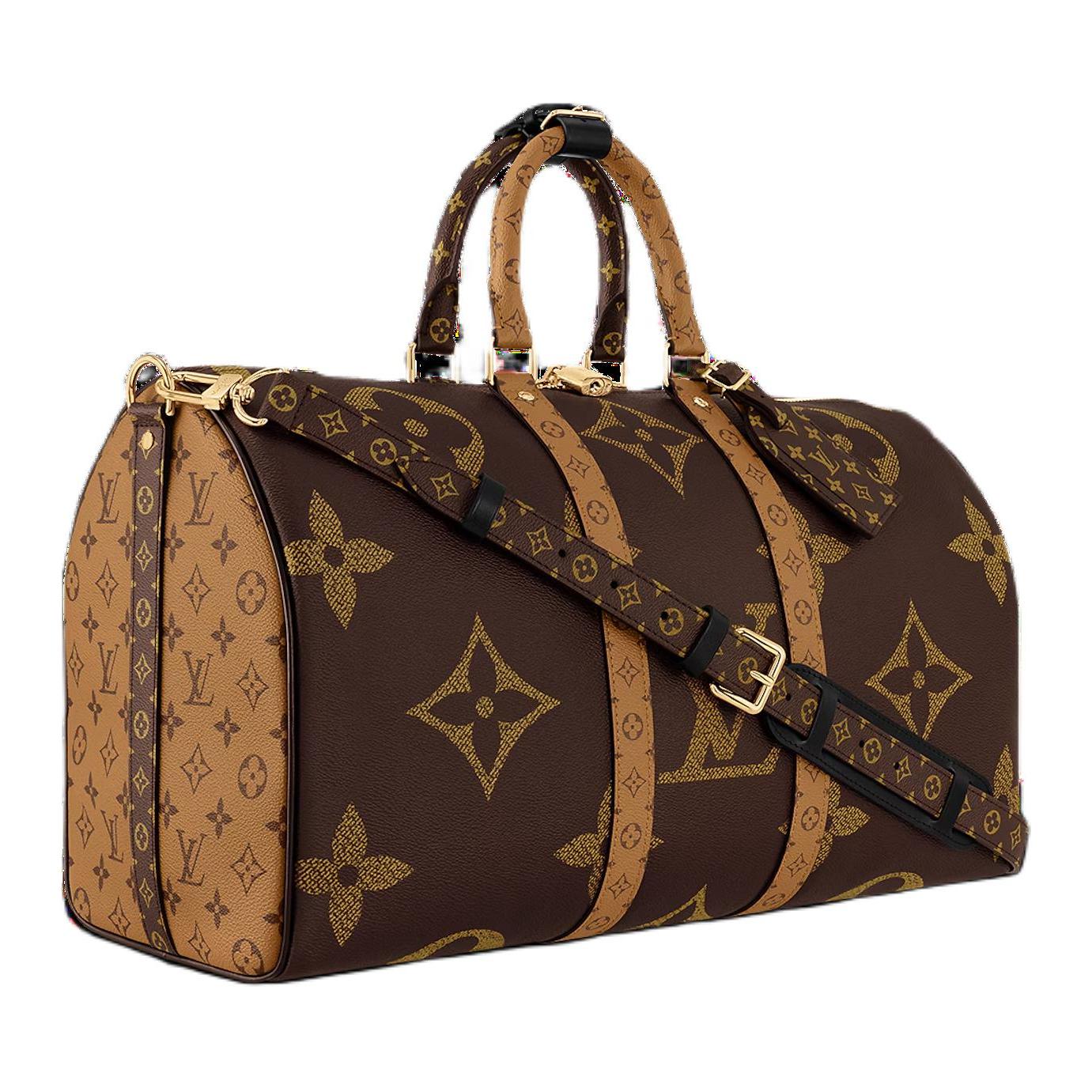LOUIS VUITTON Дорожная сумка Keepall Bandoulière 45 женская коричневая — фото 2
