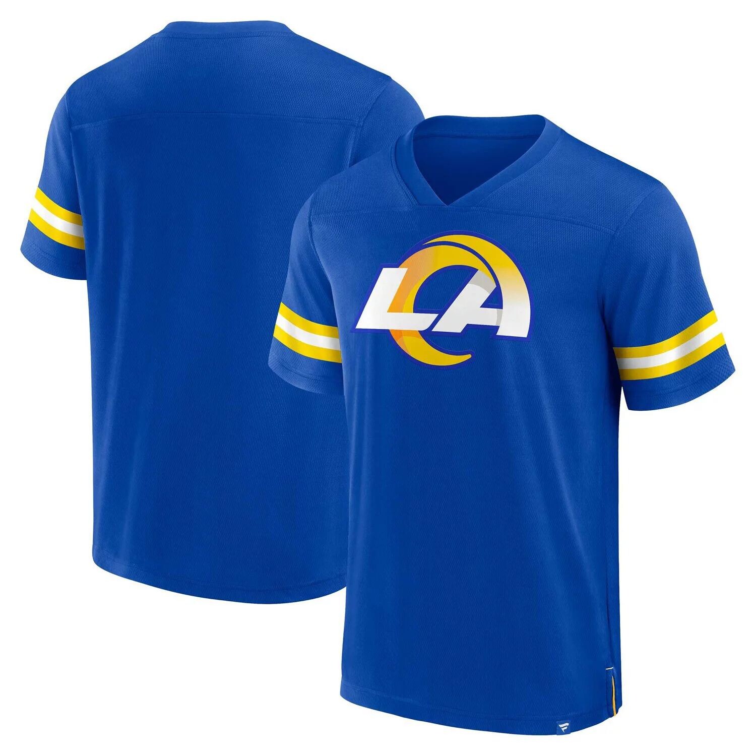 

Мужская футболка с v-образным вырезом и фирменным логотипом Royal Los Angeles Rams Jersey Tackle Fanatics