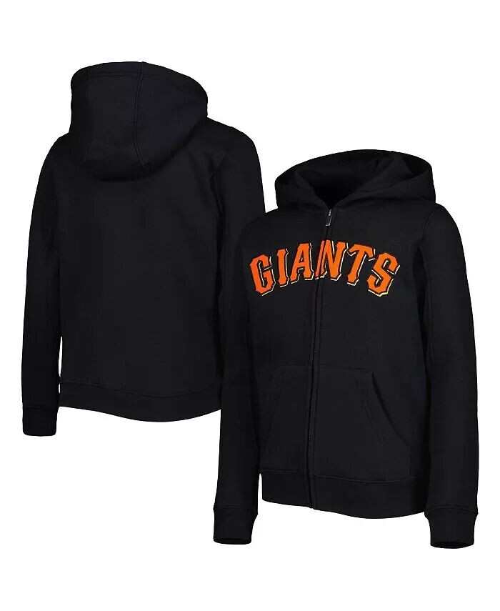 

Черная флисовая толстовка с молнией во всю длину и надписью Big Boys San Francisco Giants Outerstuff
