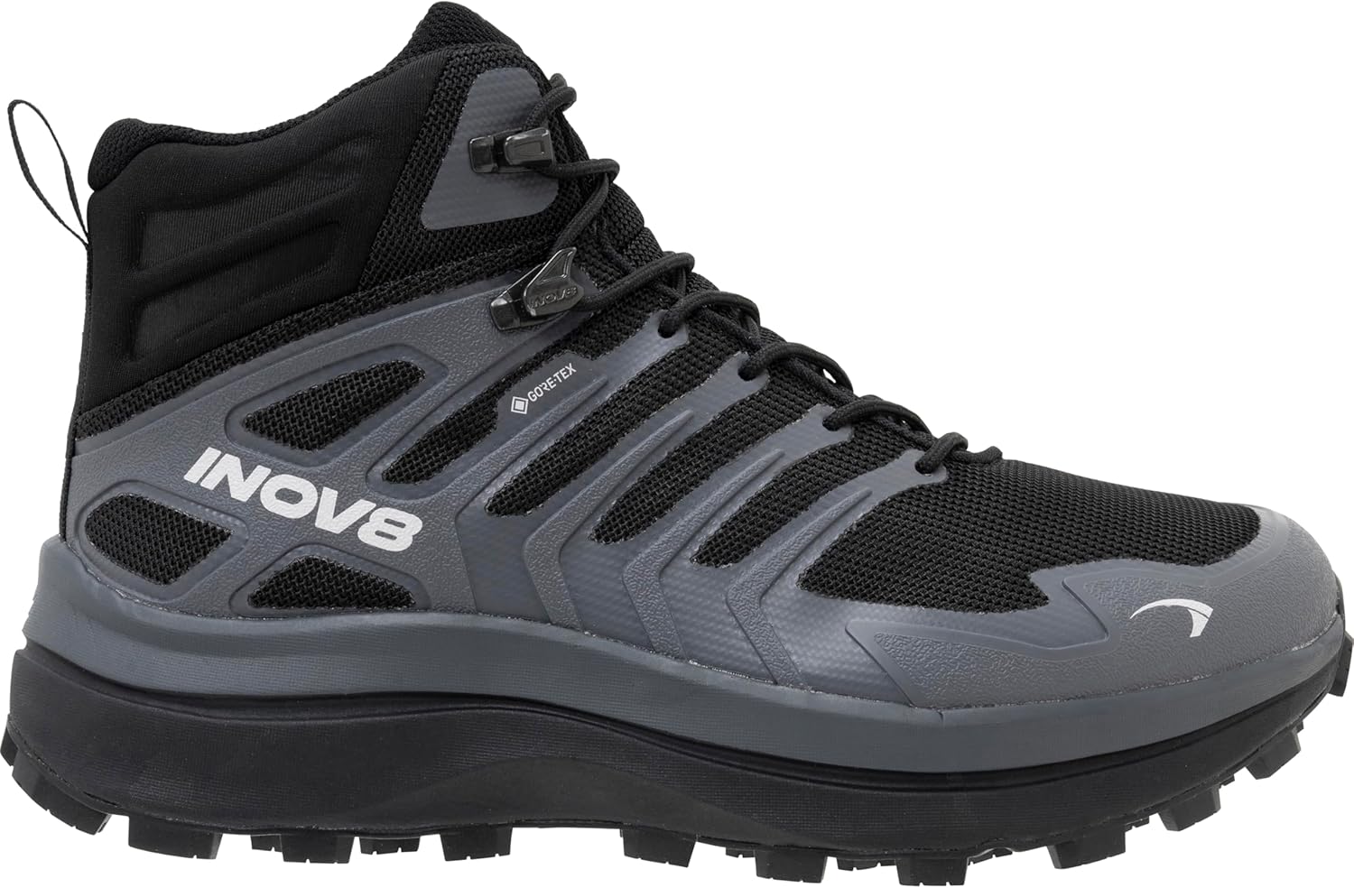 Походные ботинки INOV8 Roclite MAX MID GTX MS, водонепроницаемые Gore-TEX, средней высоты, Bk00(no5ssz61m) — фото 2