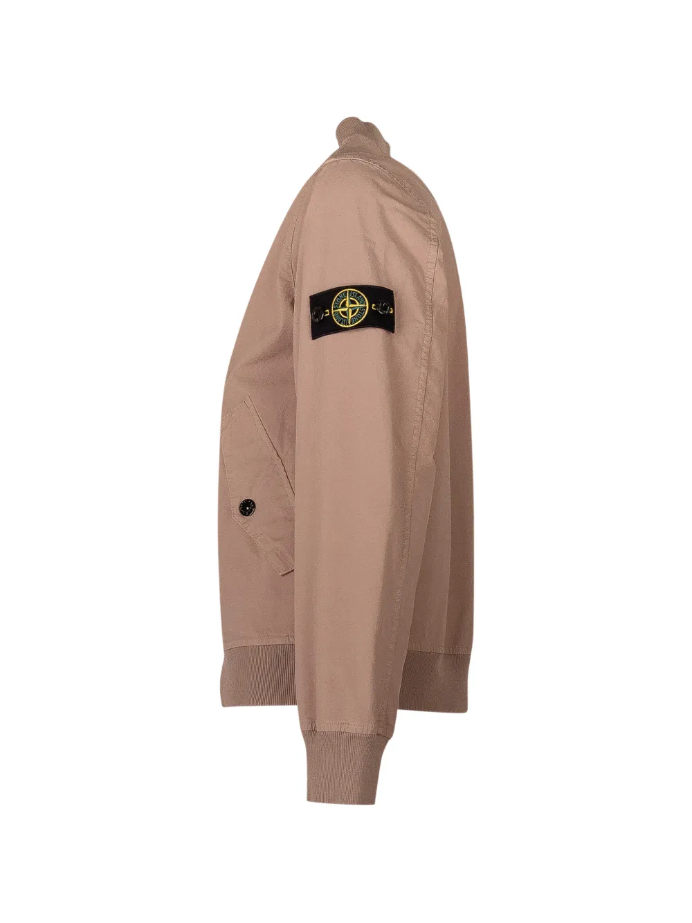 Бомбер с нашивкой-логотипом Stone Island Junior, бежевый — фото 3