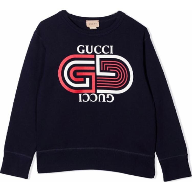 

Толстовка детская Gucci с принтом, темно-синий
