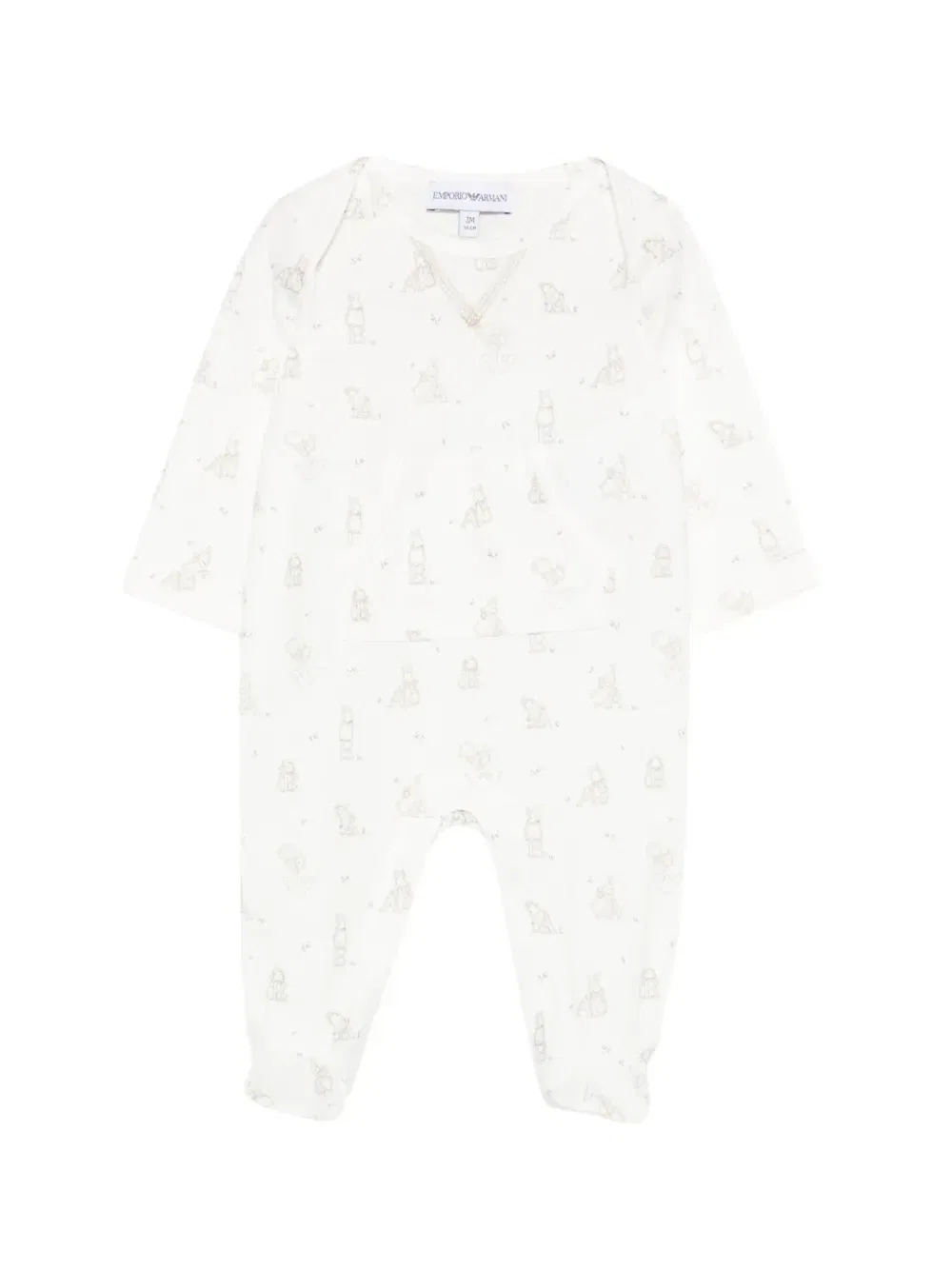 Пижама с графичным принтом Emporio Armani Kids, бежевый — фото 2