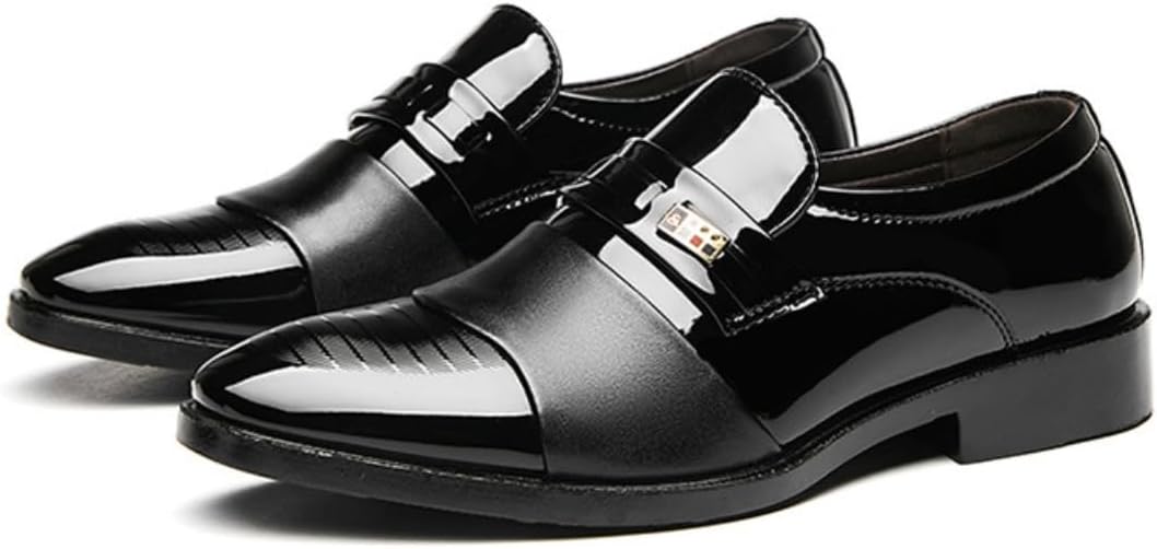 

Мужские классические деловые туфли, оксфорды для работы и официальных мероприятий, лаковые слипоны-лоферы, свадебные нарядные туфли Fenlogft, черный