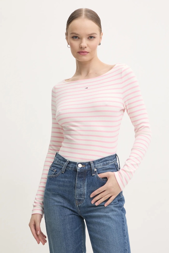 

Лонгслив Tommy Jeans, розовый