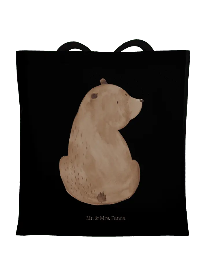 

Сумка для переноски Mr & Mrs Panda Bär Schulterblick ohne Spruch, черный