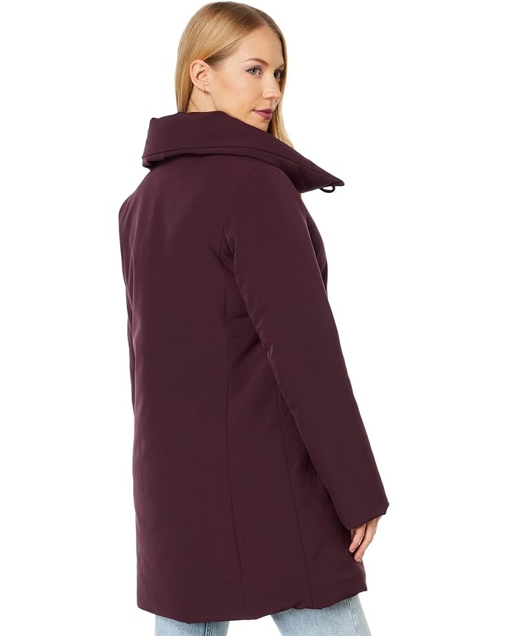 

Пуховик Sam Edelman Asymmetrical Wing Collar Puffer, бордовый