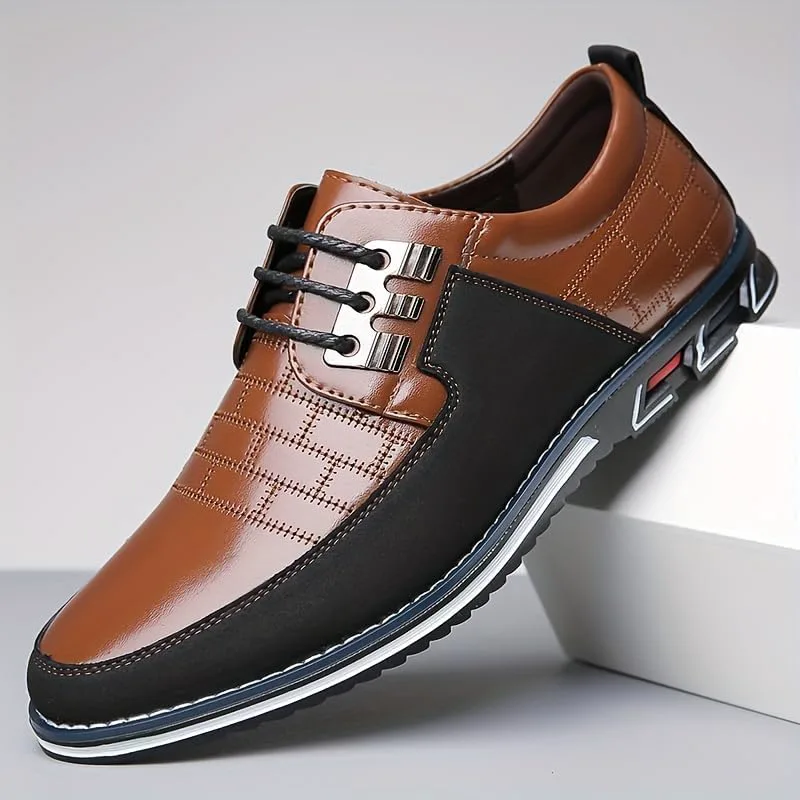 Men's lace-up Business Casual Shoes - Shock-Absorbing Insole, Anti-Slip Rubber Sole - Simple and Professional Style. Suitable for Offices, Events, and Travels - for Daily use and Weddings Clolinde, коричневый — фото 2