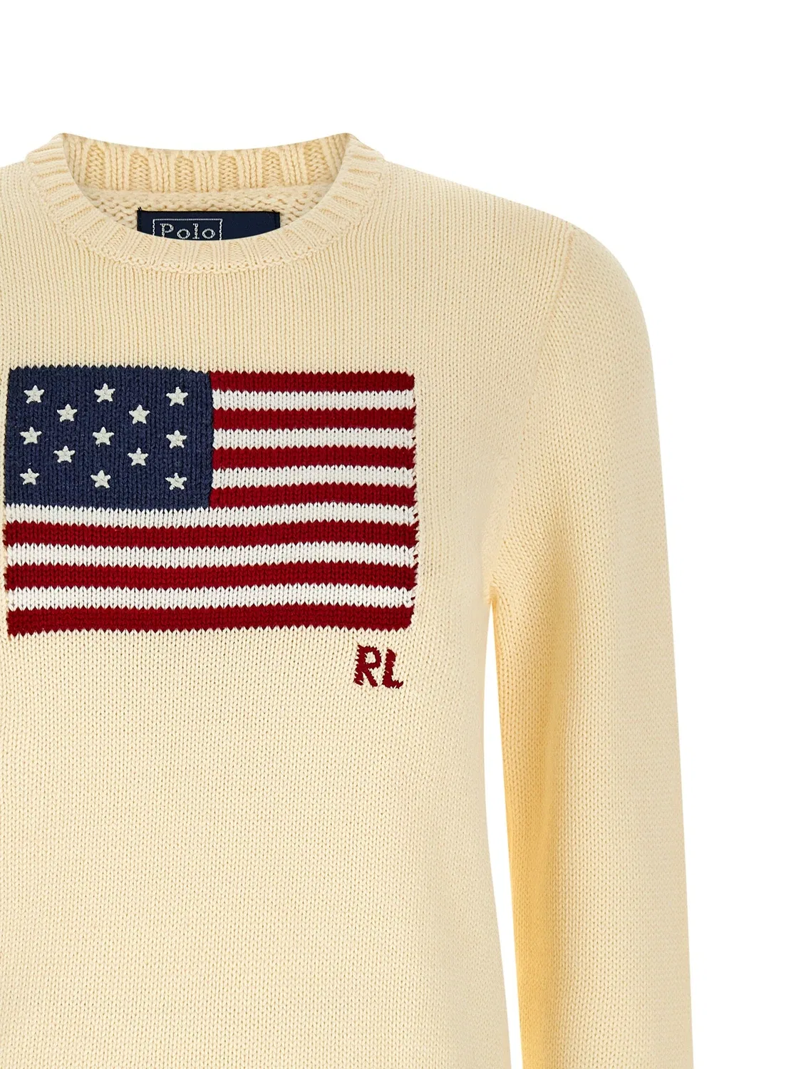 Хлопковый свитер POLO RALPH LAUREN, бежевый — фото 3