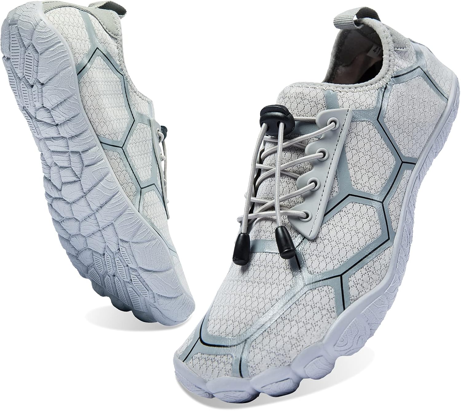 

Водные обувь Josaywin для мужчин, быстро сохнут, широкие носки, аква-обувь с регулируемым носком типа кеды для плавания, пляжа, реки, бассейна и серфинга, серый