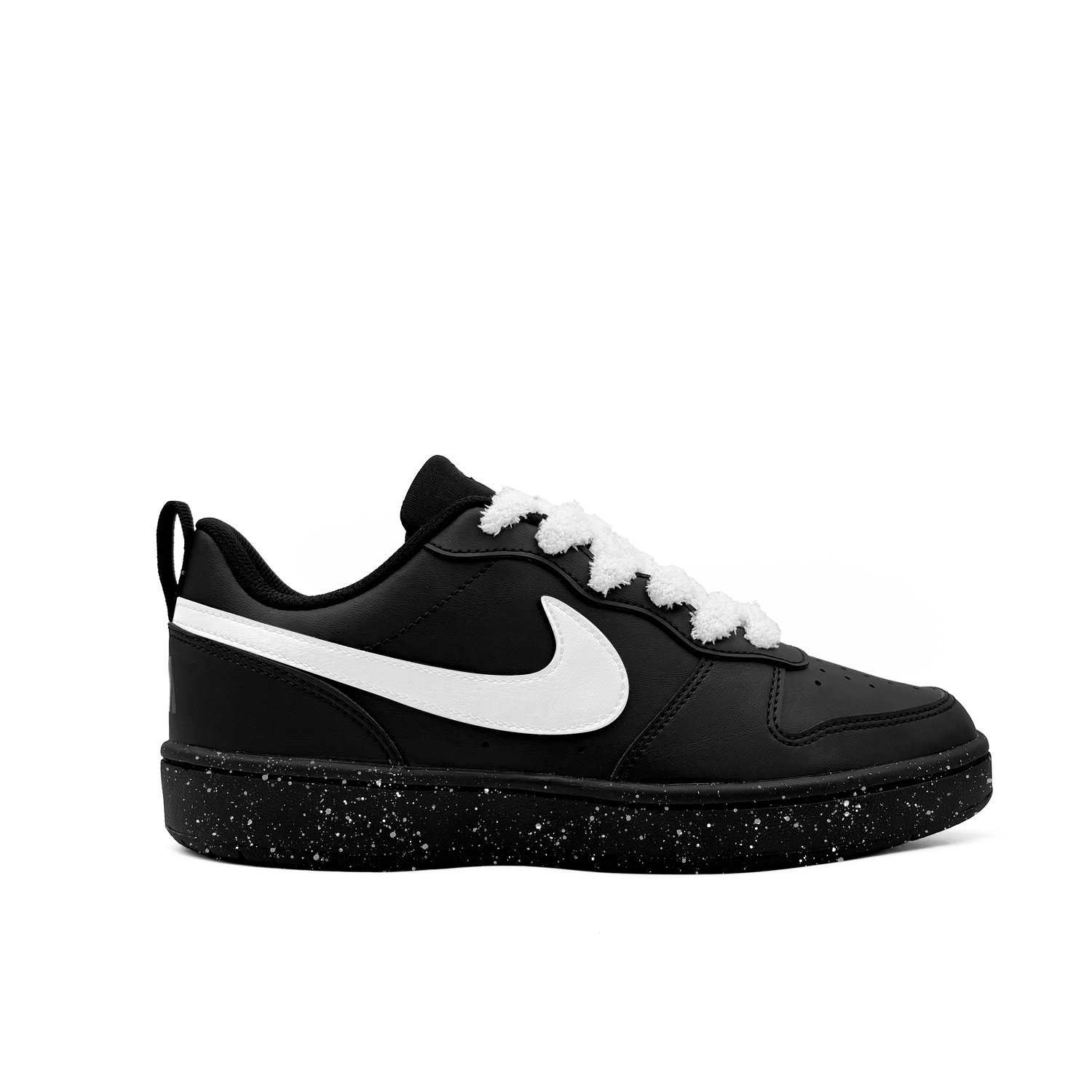 Nike Court Borough White Plush Meow Language синтетическая кожа устойчивая к истиранию нескользящая низкая — фото 3