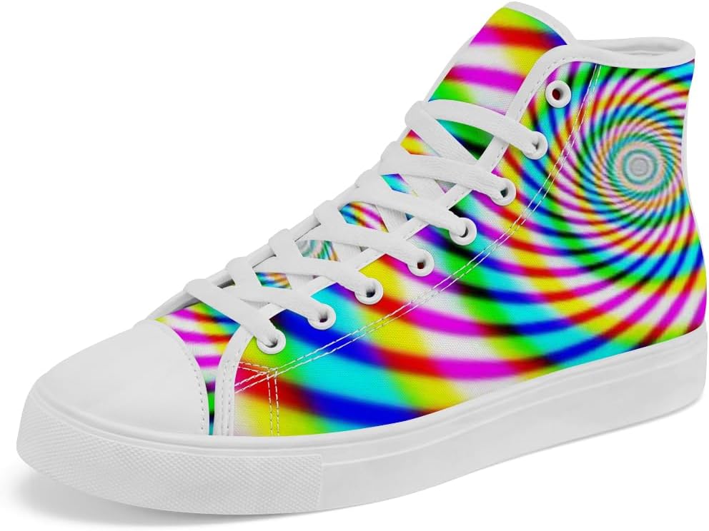 

Высокие кеды из ткани, радужные высокие кроссовки на шнуровке для повседневной носки для женщин и мужчин Chebing, 611 Multicolor