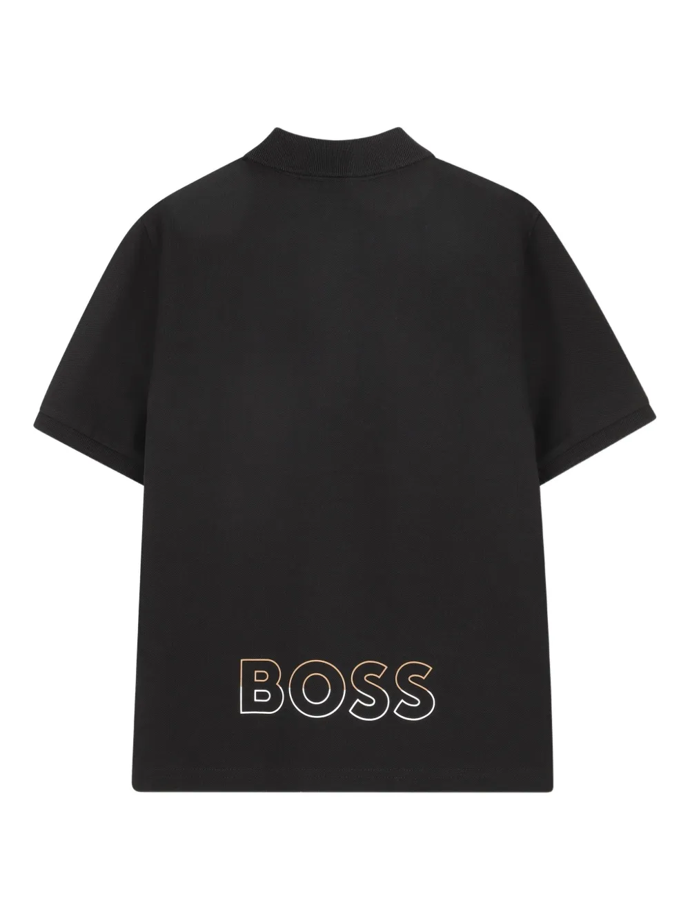 Рубашка поло с короткими рукавами Boss Kidswear, черный — фото 2