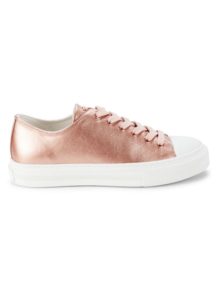 

Кроссовки Ollie на платформе с эффектом металлик Stuart Weitzman, цвет Rose Gold