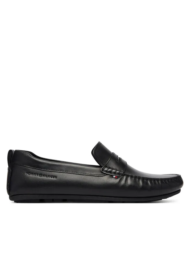 Tommy Hilfiger Кожаные мокасины Hilfiger Driver FM0FM05790, черные