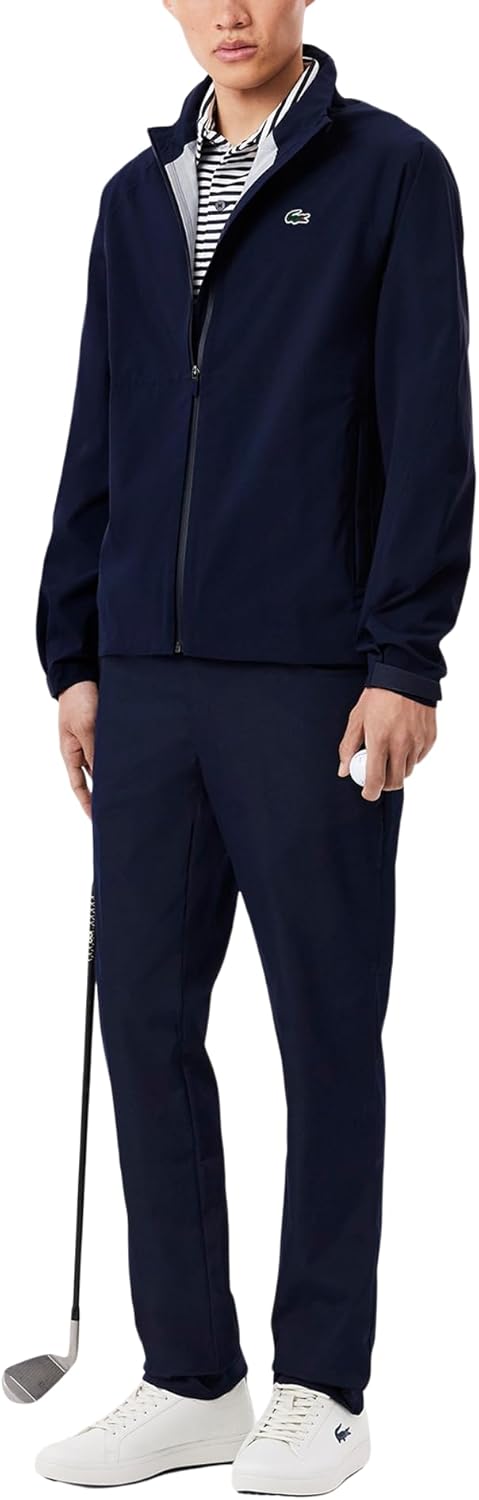 Lacoste мужская водоотталкивающая ветровка для гольфа, Marine/Marine — фото 4