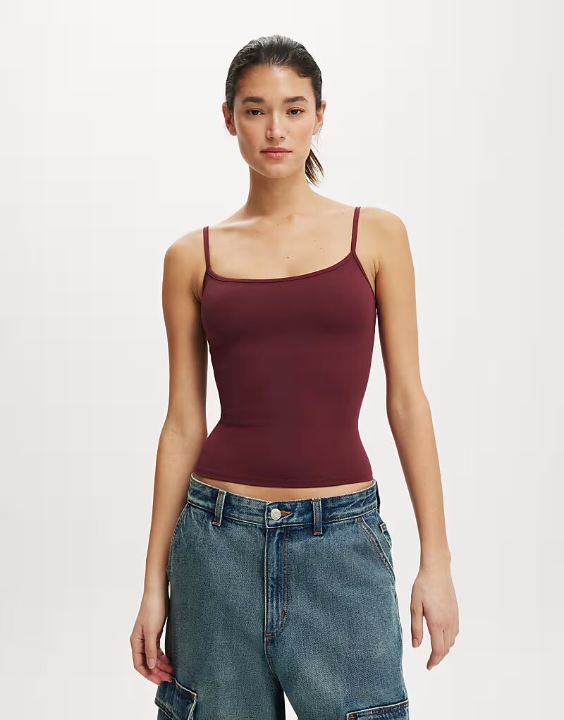 

Майка Cotton On Hold Me в бордовом цвете