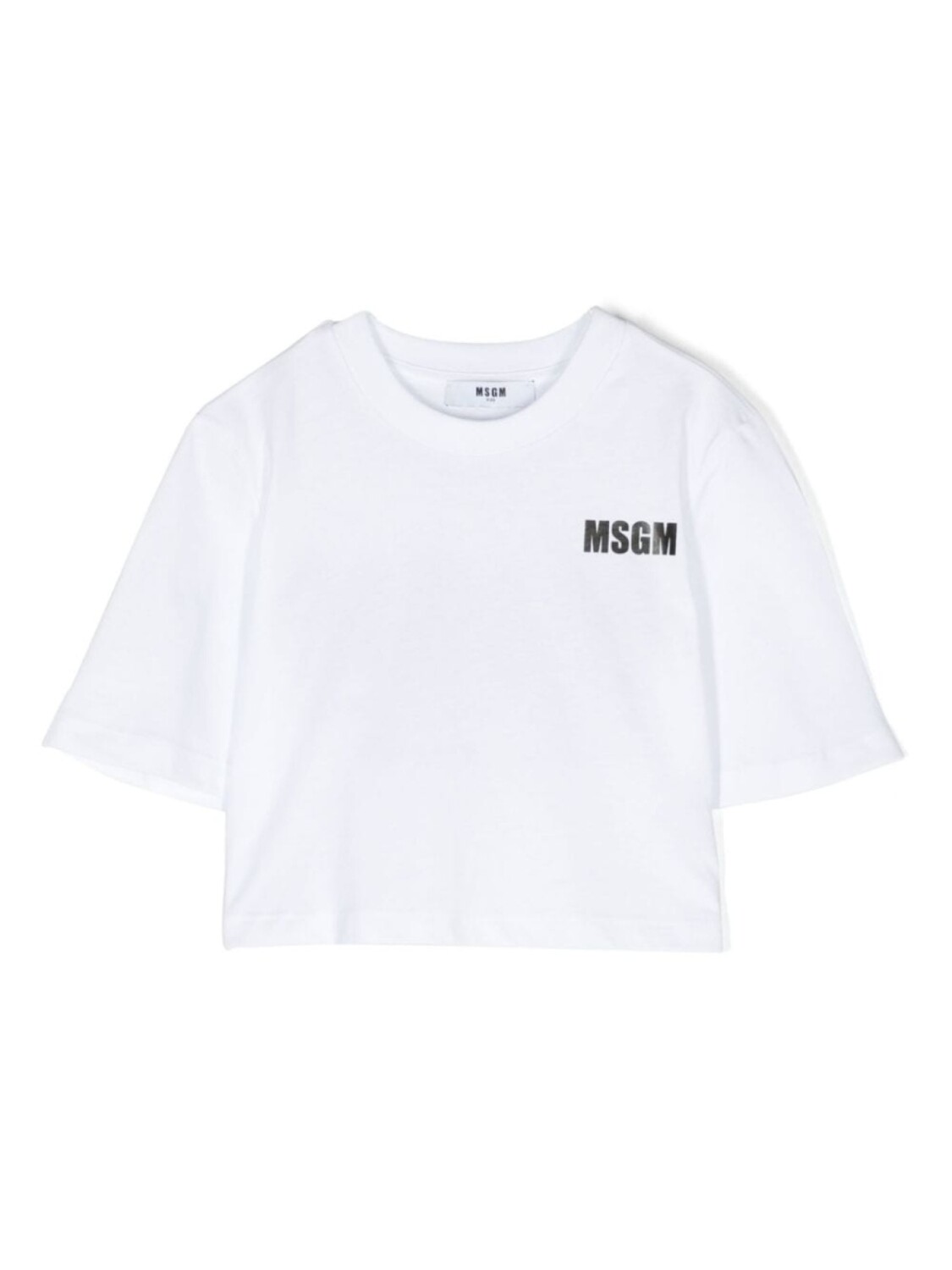 

MSGM Kids укороченная футболка с логотипом, белый