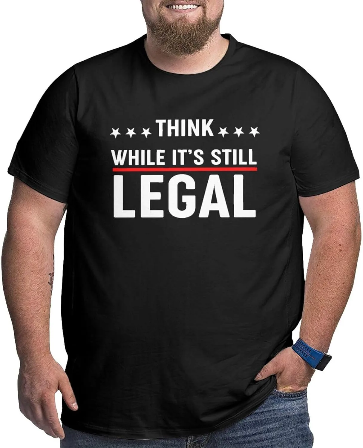 Футболка Think While It's Still Legal мужская, летняя, Large