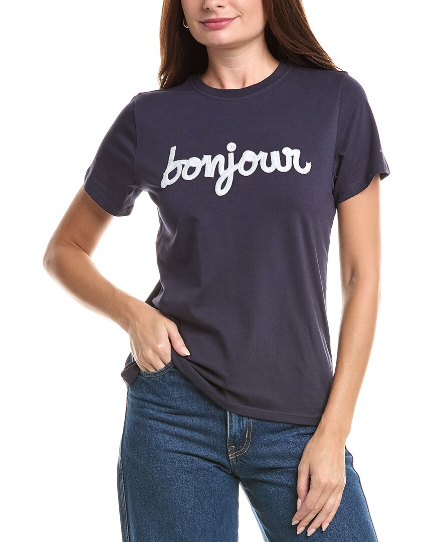 

Cinq à Sept Блестящая футболка Bonjour, синий