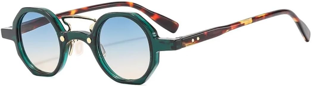 

Солнцезащитные очки для мужчин и женщин - защита UV400 - маленькие круглые прозрачные линзы цвета "океан" для занятий спортом на открытом воздухе и вождения DSVIGF, Green