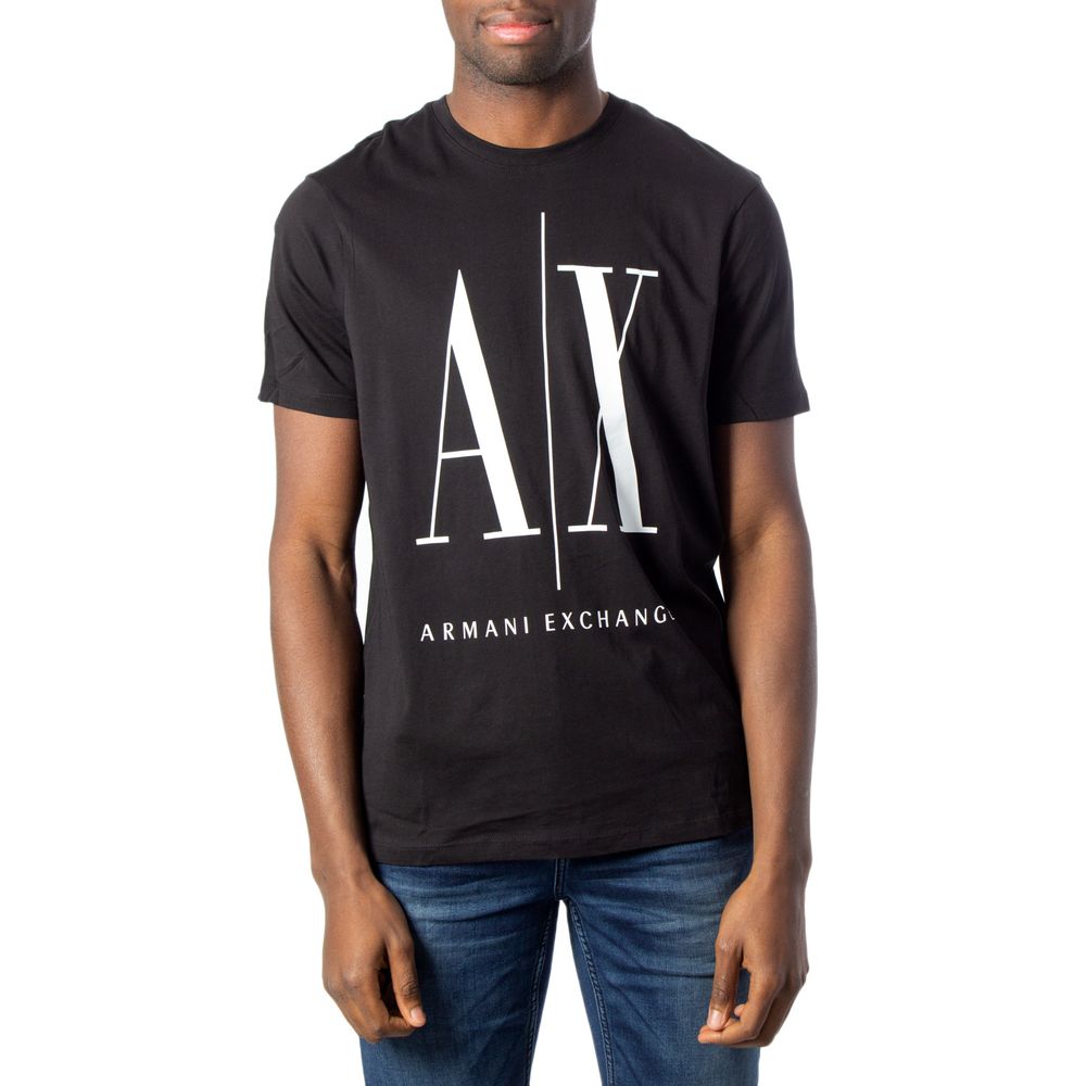 

Черная хлопковая футболка Armani Exchange