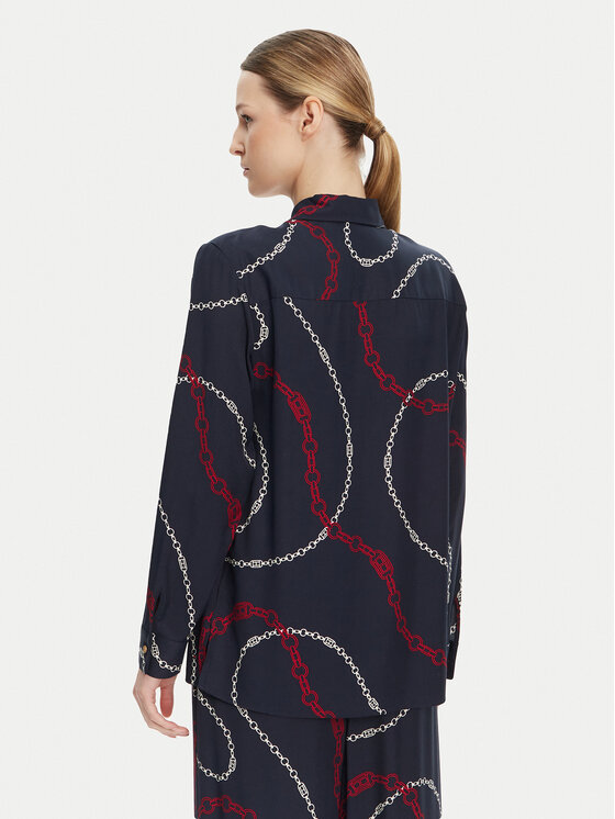 Свободная рубашка WW0WW44045 Tommy Hilfiger, синий — фото 3