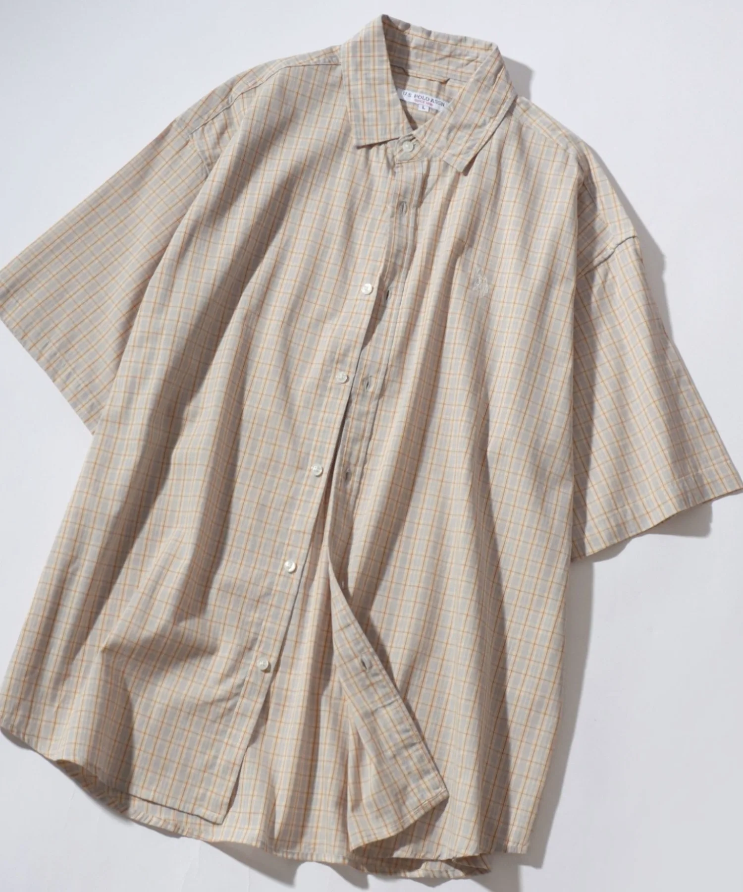 Унисекс рубашка оверсайз с вышивкой U.S. POLO ASSN. Oversize One-Point Embroidery Broad Chambray серый