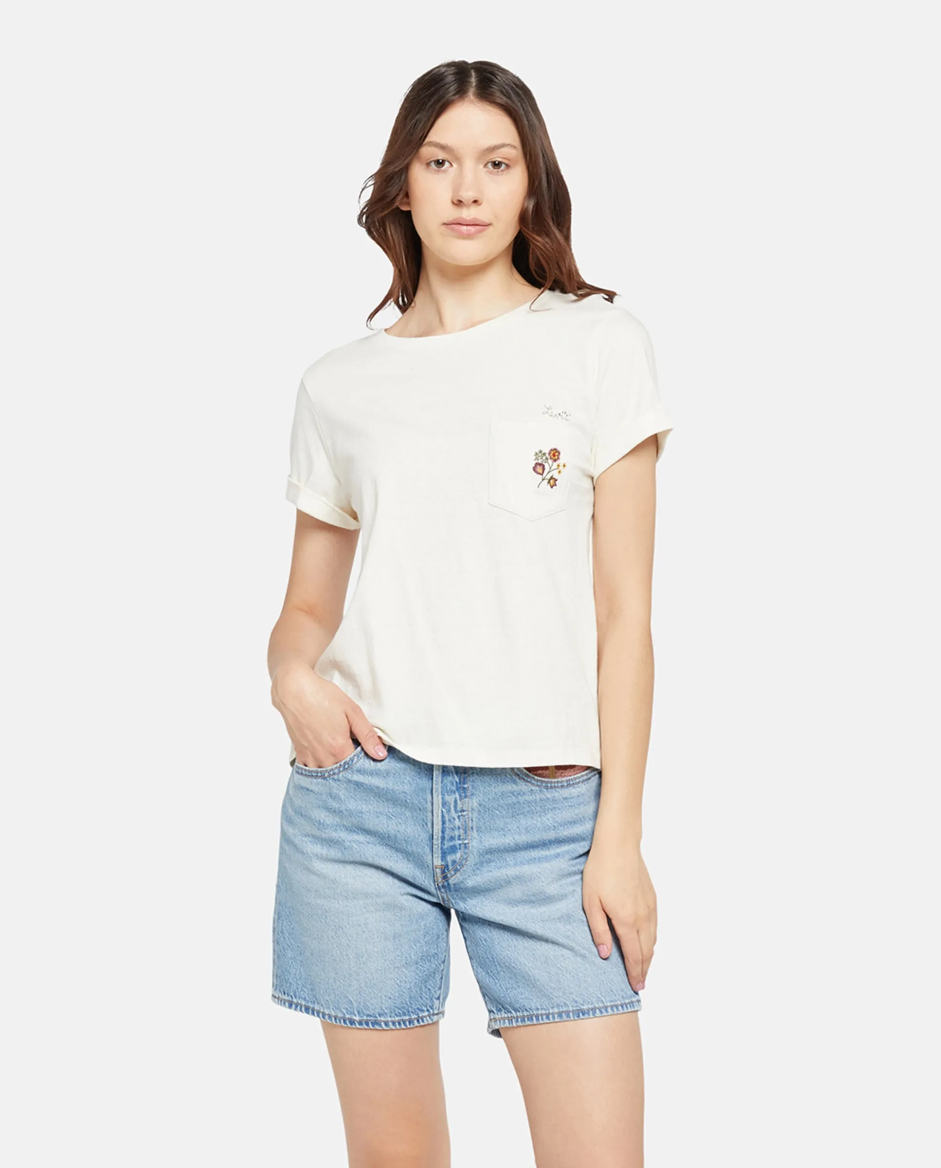 

Женская футболка с коротким рукавом и круглым вырезом Levi'S, белый