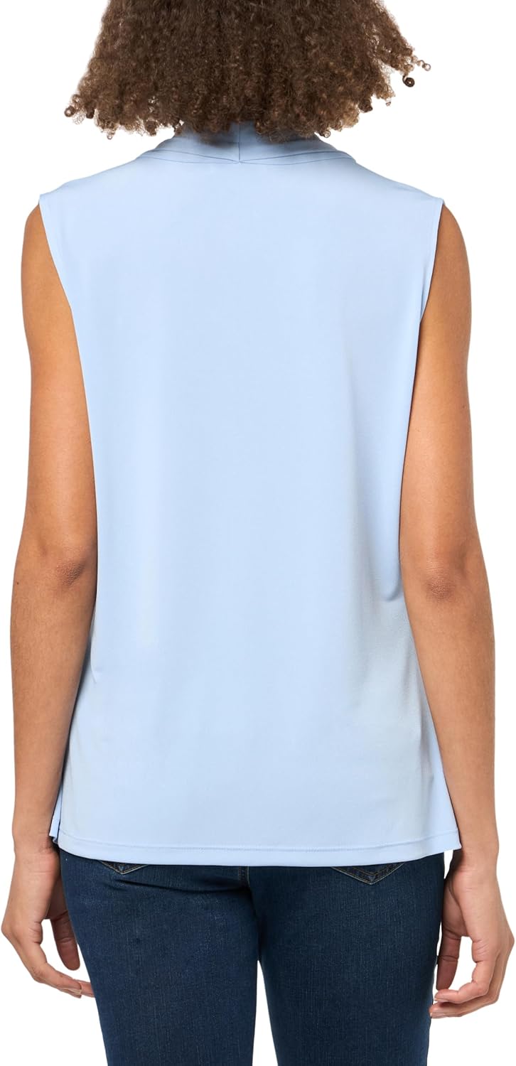 Женский трикотажный топ Calvin Klein с короткими рукавами и текстурированной отделкой, Baby Blue — фото 2