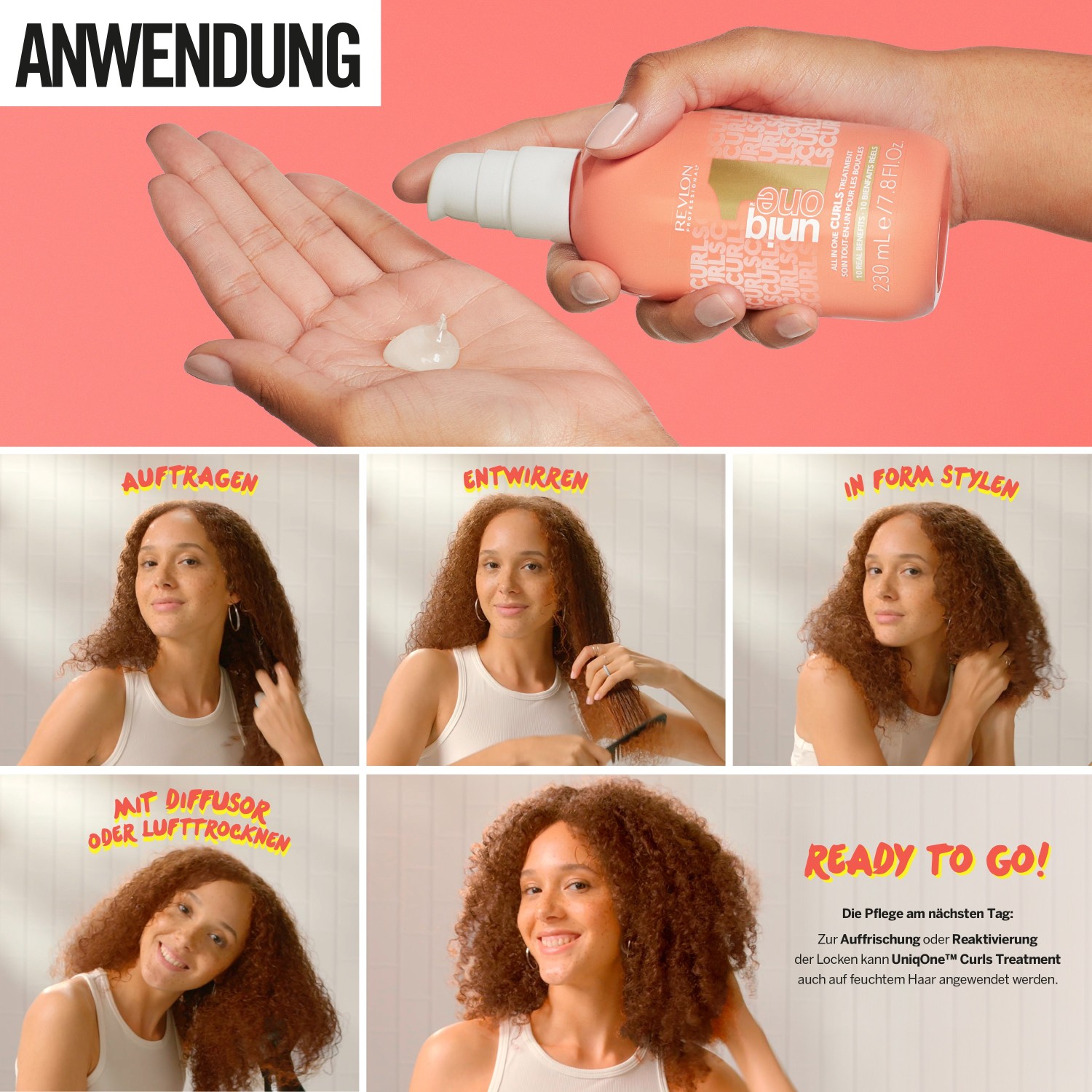 Кондиционер для волос uniqone all in one curls hair treatment Revlon Professional, объем 230 мл — фото 4