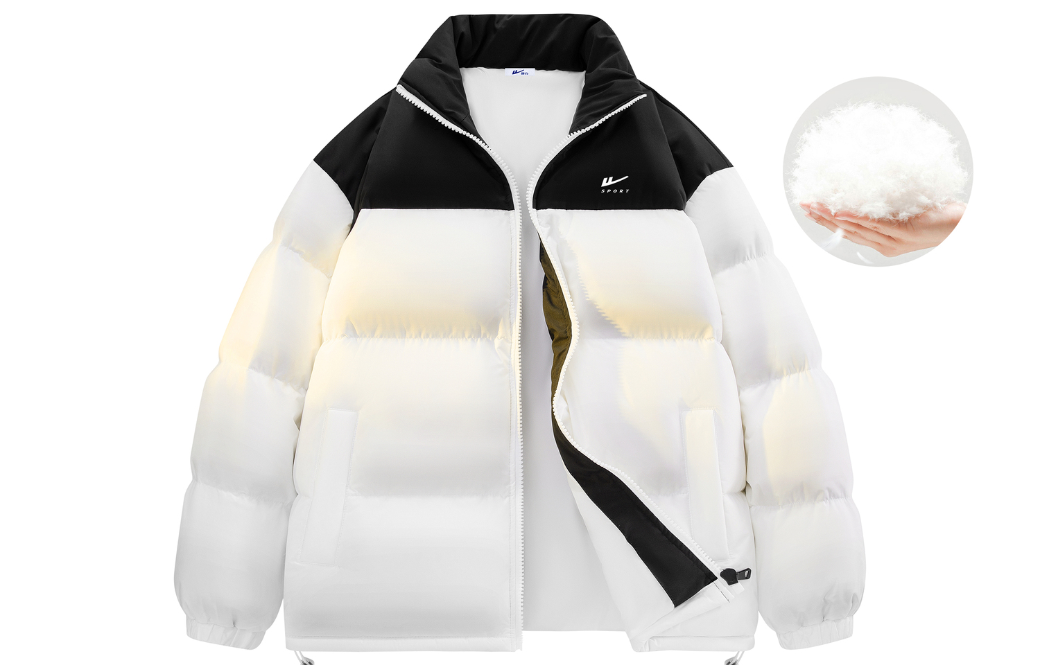 

WARRIOR Пуховик унисекс серии Candy Cube, White Multicolor