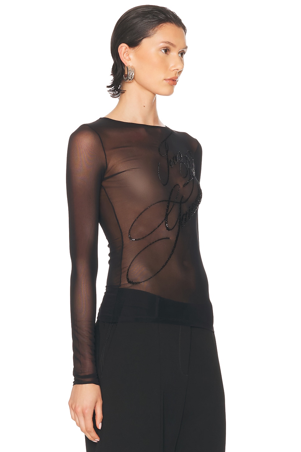 

Вышитая блуза с длинными рукавами Jean Paul Gaultier, Black