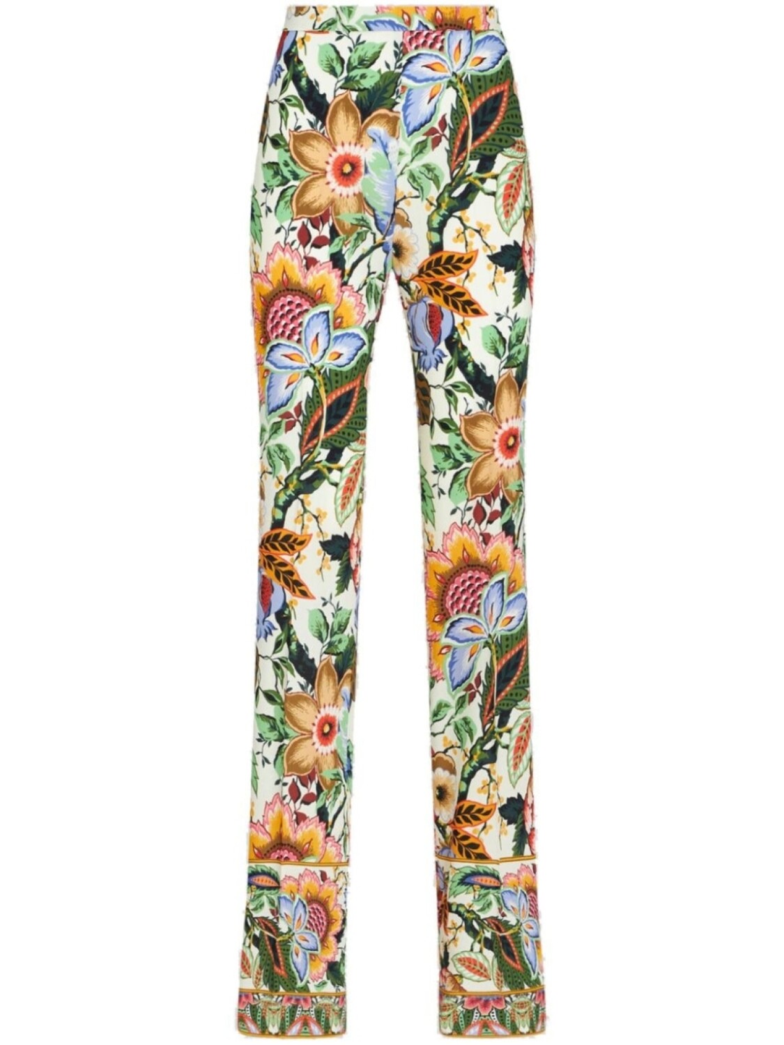 

ETRO прямые брюки с цветочным принтом, белый