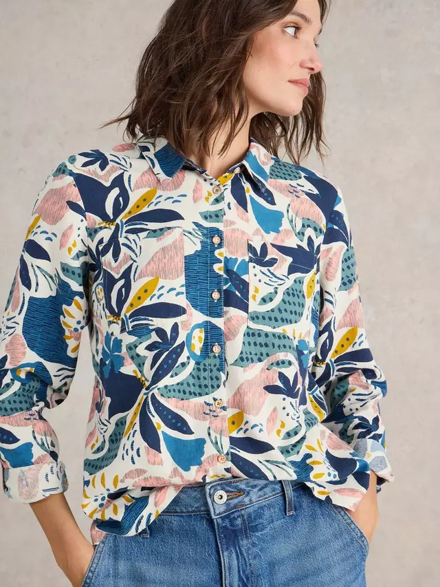

Рубашка White Stuff Sophie Embroidered Floral Organic Cotton, цвет ivory/multi