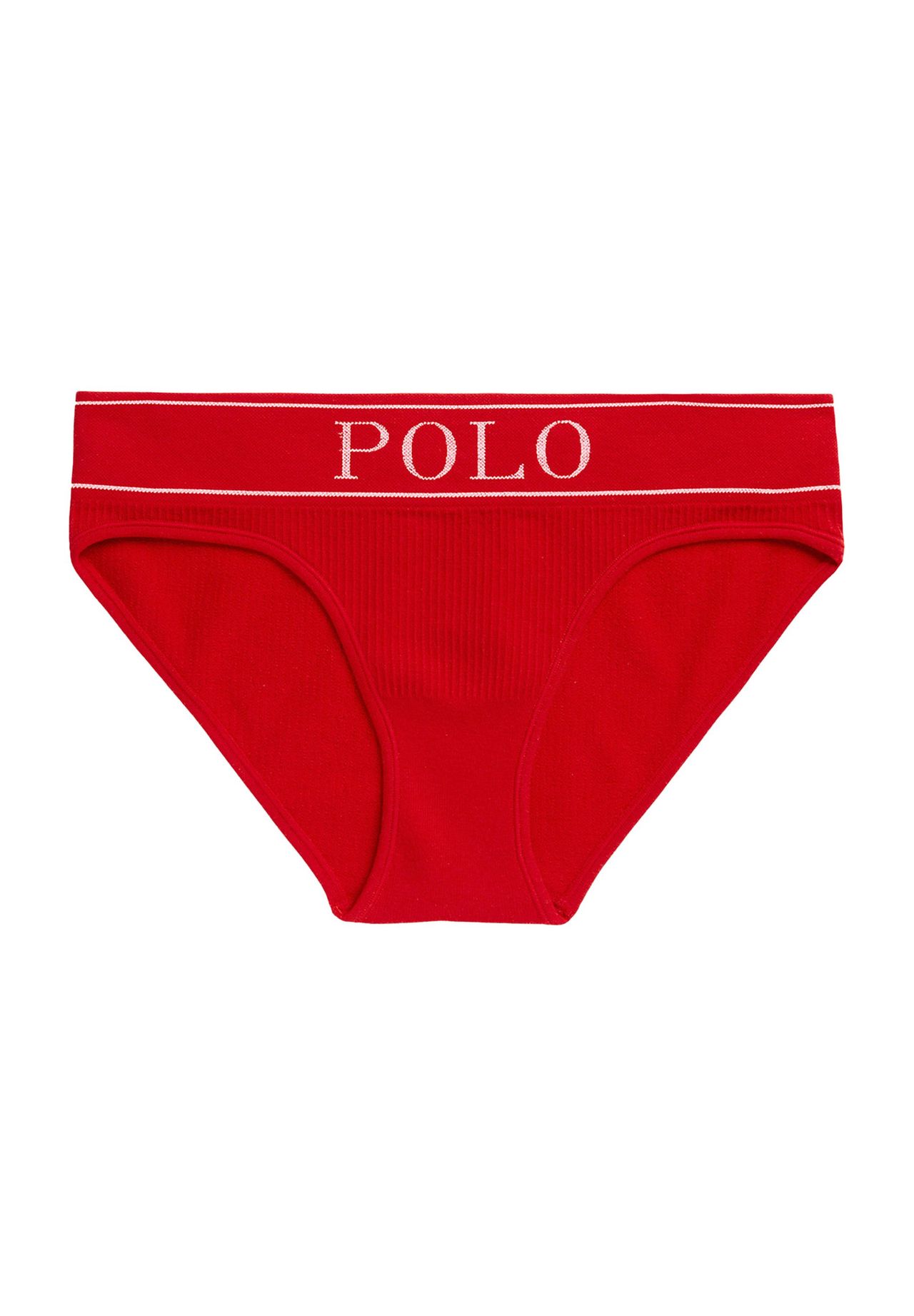 

Женские бесшовные брюки в рубчик, с логотипом на поясе POLO RALPH LAUREN, цвет 500 Haute Red