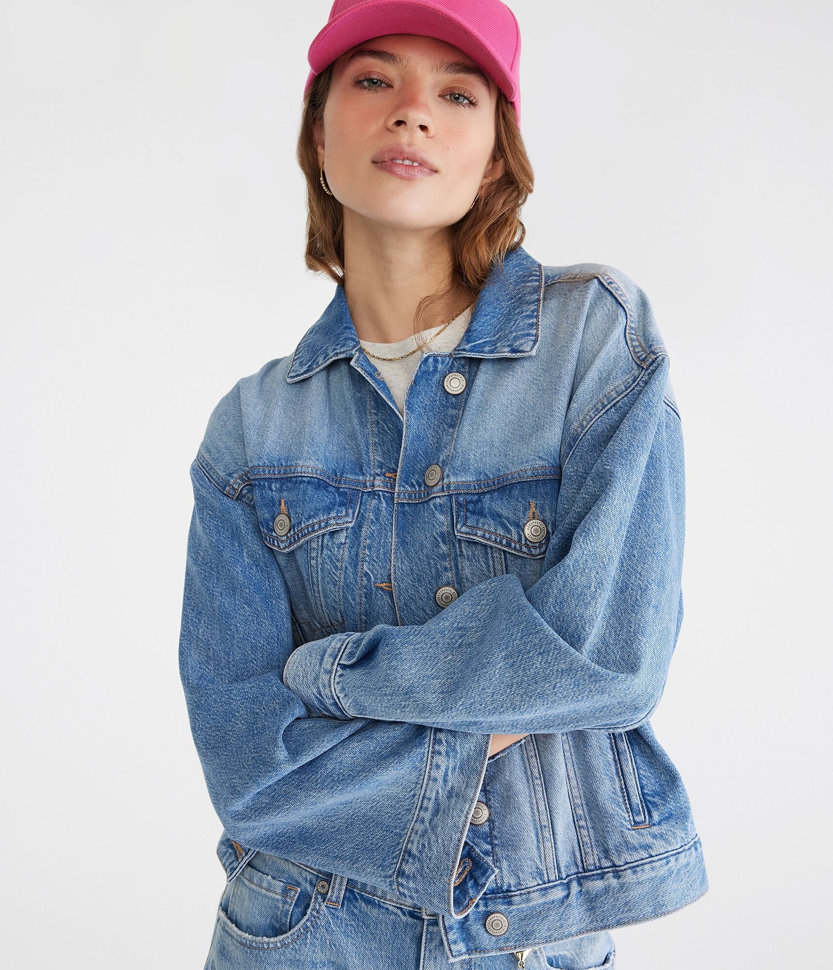 

Aeropostale свободная джинсовая куртка, цвет medium wash
