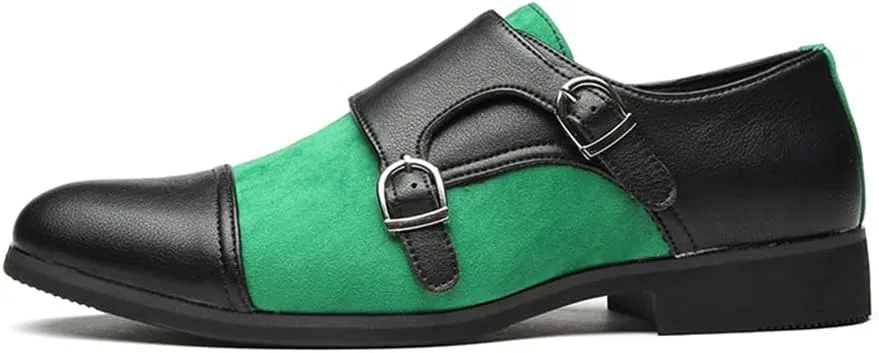 Лоферы мужские Monk Strap Slip On Loafers, черный, зеленый Abborora — фото 3