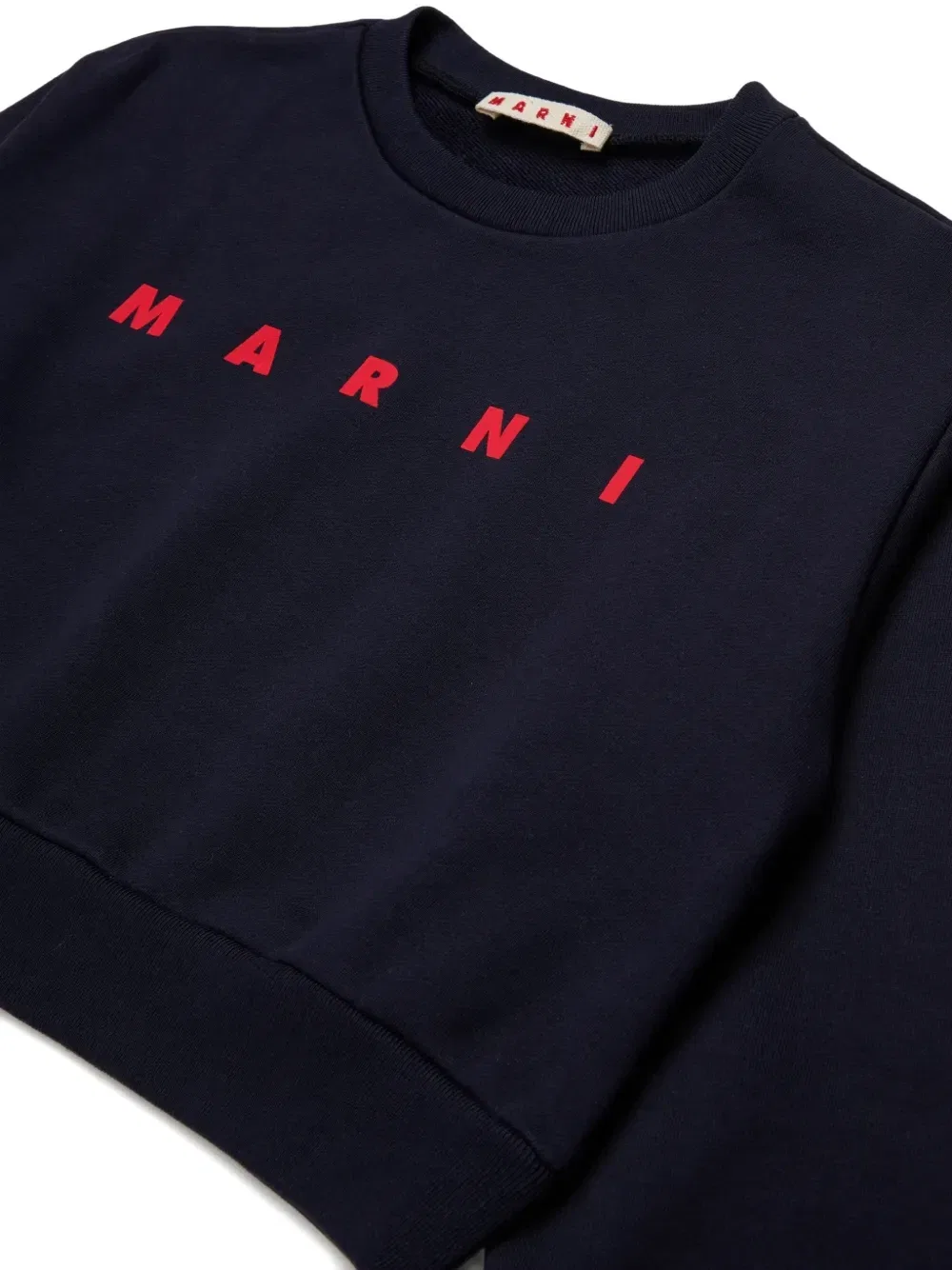 Укороченный свитер с логотипом Marni Kids, синий — фото 3
