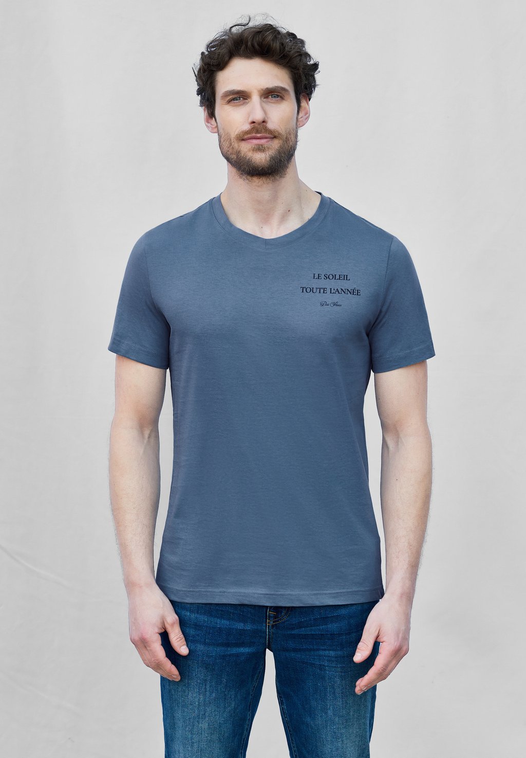 

Базовая футболка V-NECK Street One MEN, синий
