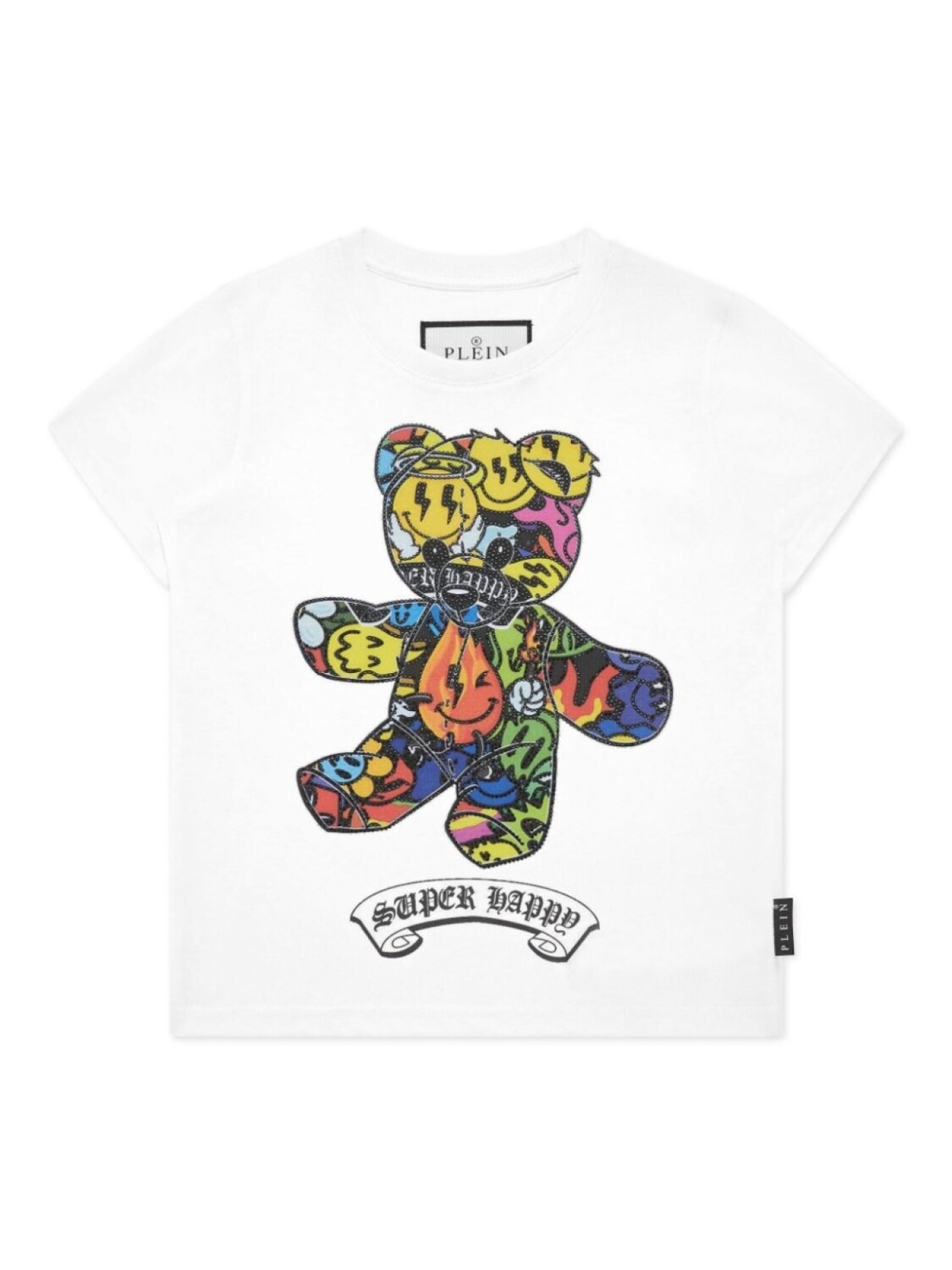 

Футболка с плюшевым мишкой Philipp Plein Junior, белый