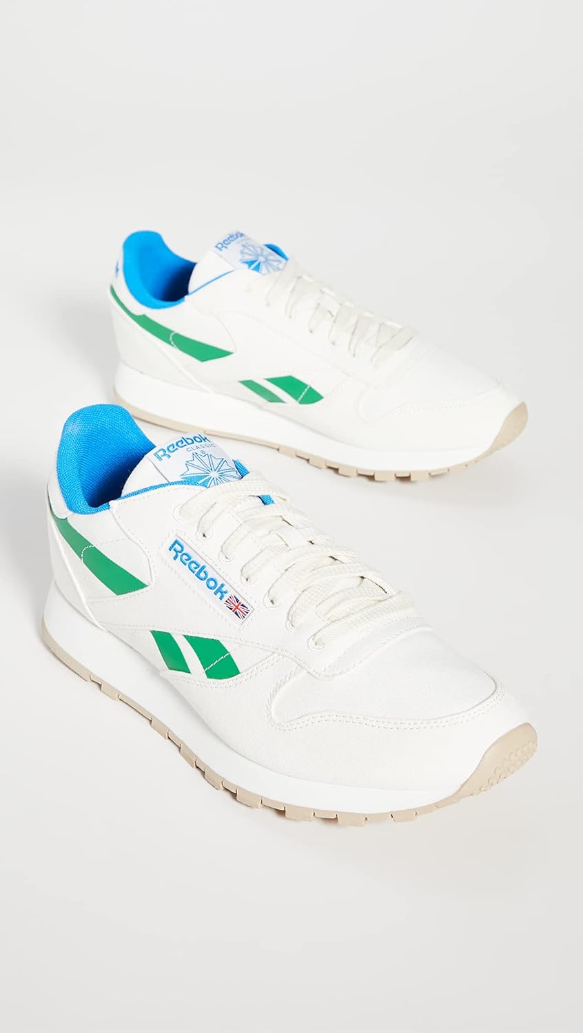 Кроссовки Reebok Classic Leather для мужчин, зеленый/синий — фото 3