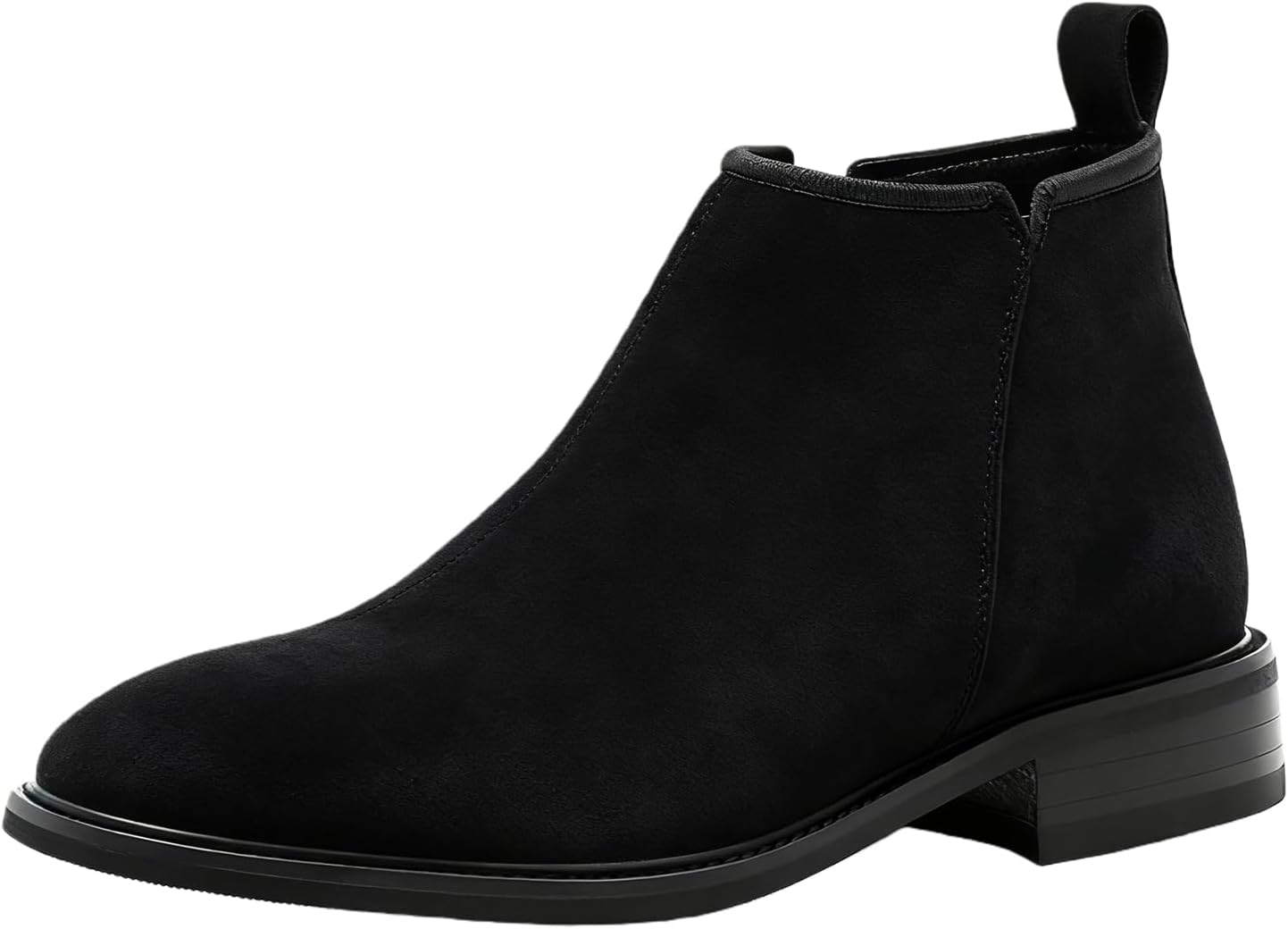 

Мужские замшевые челси с острым носком, ботинки до щиколотки с боковой молнией, модные, удобные, без застежки, с массивным каблуком, противоскользящие, для офиса, свадьбы и работы Nxnbhsl, черный