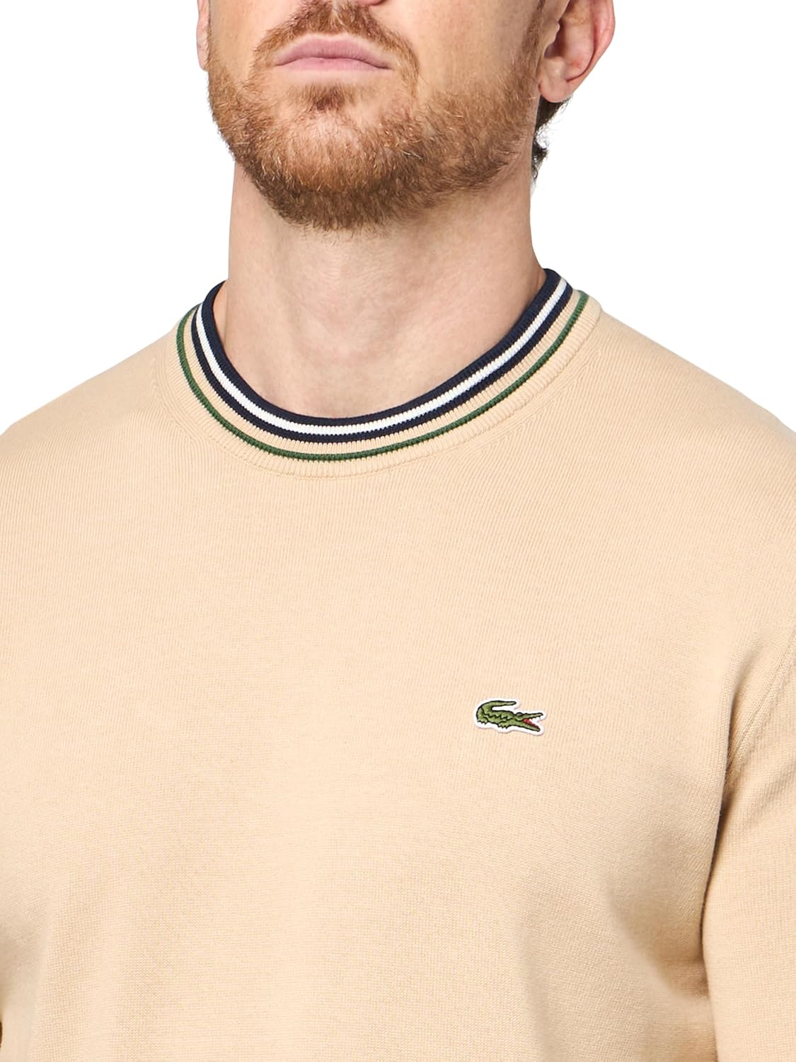 Lacoste мужской полосатый свитер из хлопкового джерси, Viennese/Navy Blue — фото 3