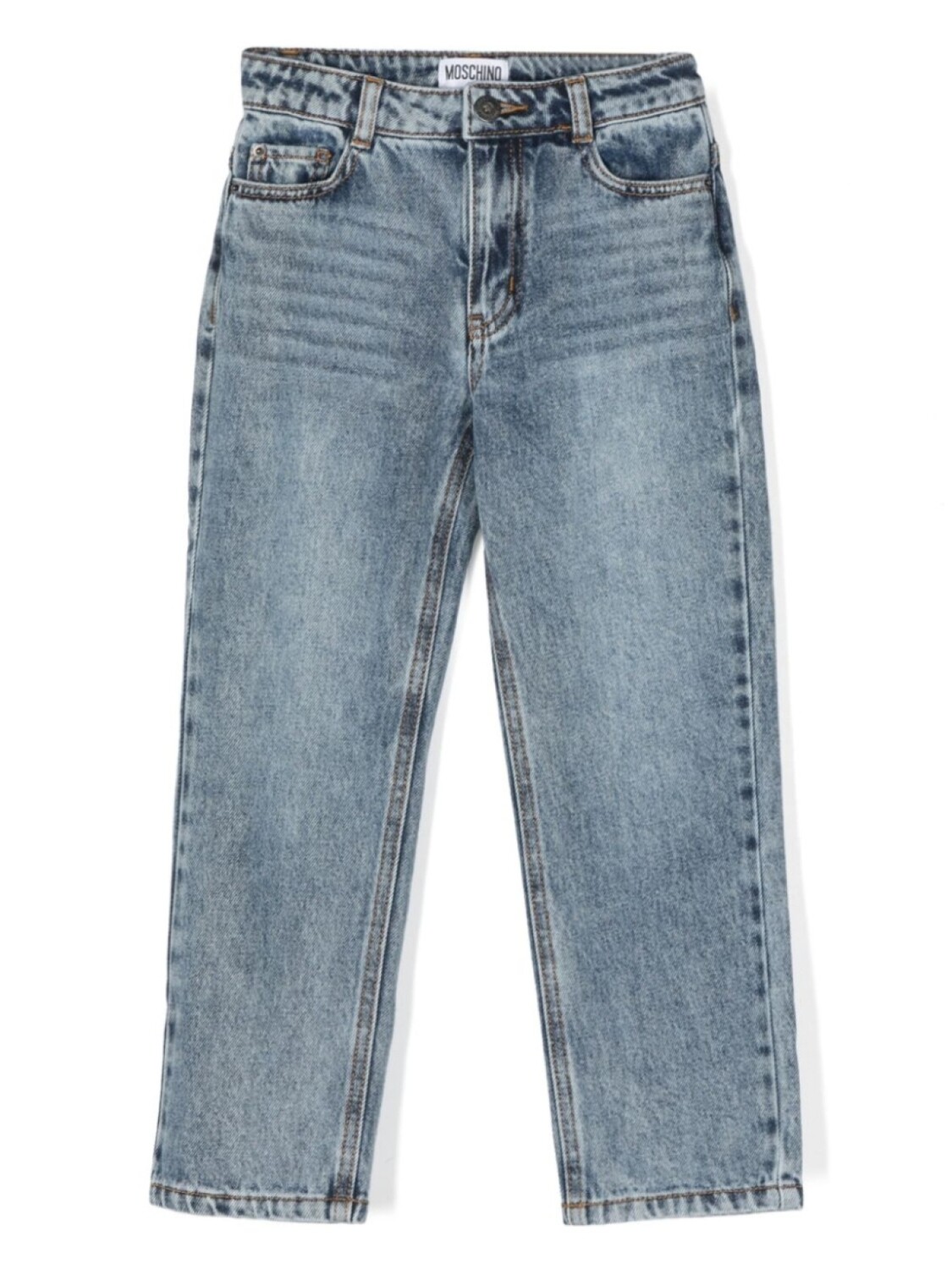 

Moschino Kids джинсы с вышитым логотипом, синий