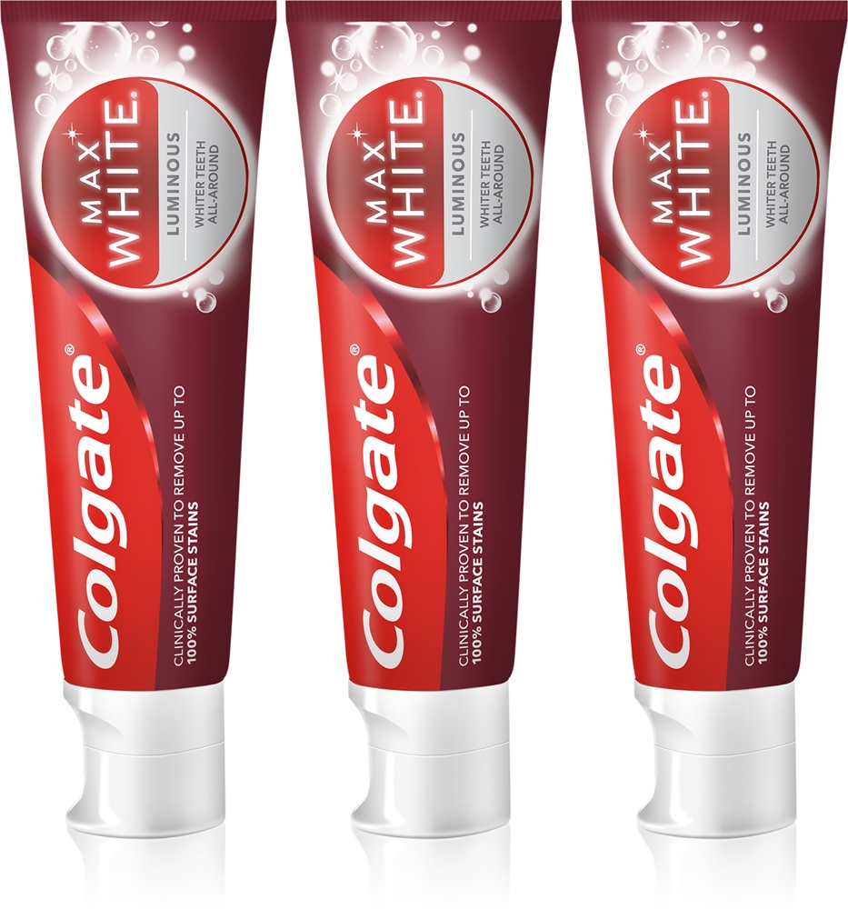

Зубная паста Max White Luminous для жемчужно-белых зубов Colgate, 3× 75 мл